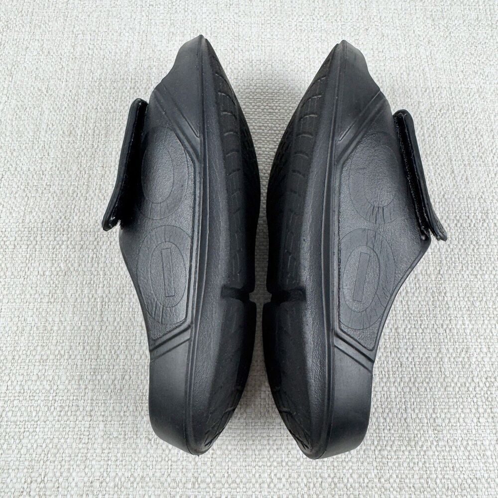 OOFOS OOAHH Sport Flex Slides Black Recovery Sandals Shoes - Picture 8 of 16